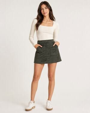 Old Navy Hunter Green Faux Suede Mini Skirt Women 0 Hunter Green